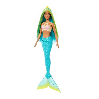 Imagen 2 del producto Muñeca Barbie sirena cabello de colores celeste