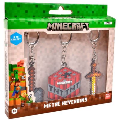 Imagen 2 del producto Pack de 3 llaveros metálicos Minecraft colección TNT