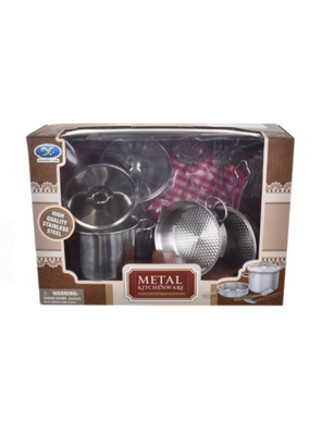 Set De Ollas Metálicas De Juguete