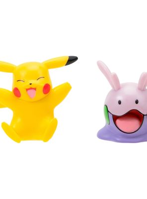 Set de 2 figuras de entre 5 a 8 cm pokémon - pikachu + goomy