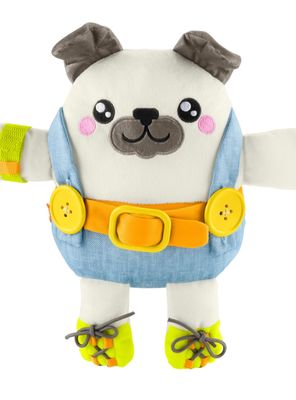 Peluche didáctico Fisher Price cachorro Pug para bebé