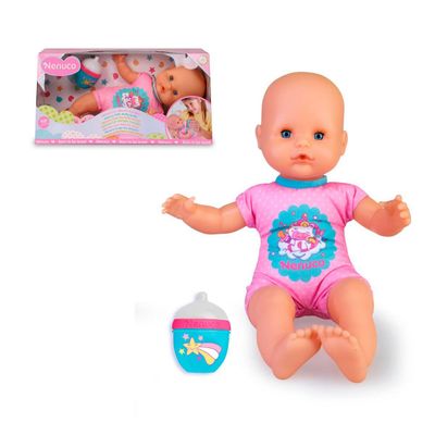 Imagen 2 del producto Muñeca Nenuco Biberon Y Sonajero - Enterito Rosa Con Puntitos