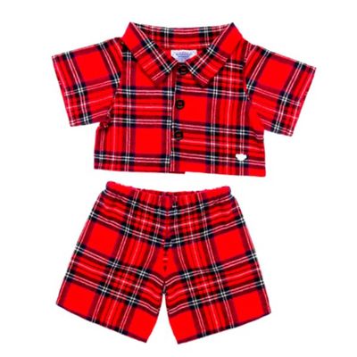 Imagen 2 del producto Pijama Build a Bear escocés rojo para peluches