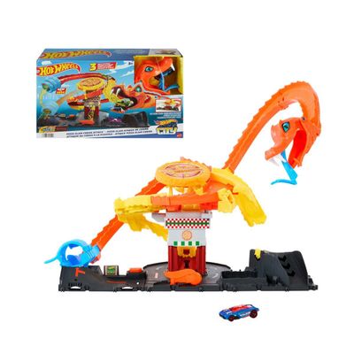 HOT WHEELS PISTA DE JUGUETE ATAQUE DE COBRA VS PIZZERÍA
