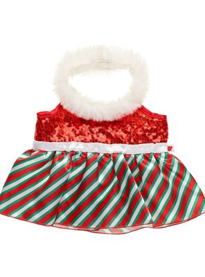 Imagen 2 del producto Vestido Build A Bear colección Merry Mision verde rojo