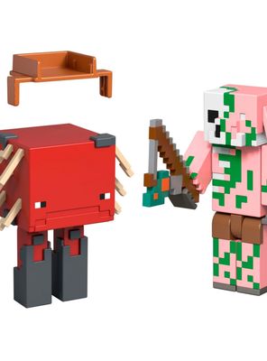 Minecraft figura 8cm crafting 2-pack-piglin zombie y strider