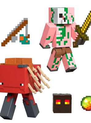 Imagen 2 del producto Minecraft figura 8cm crafting 2-pack-piglin zombie y strider