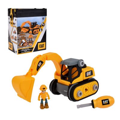 Pala cargadora CAT armable con figura y destornillador