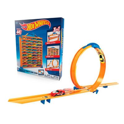 Hot Wheels 3 En 1 Pista Guarda Autos Y Construye Intek