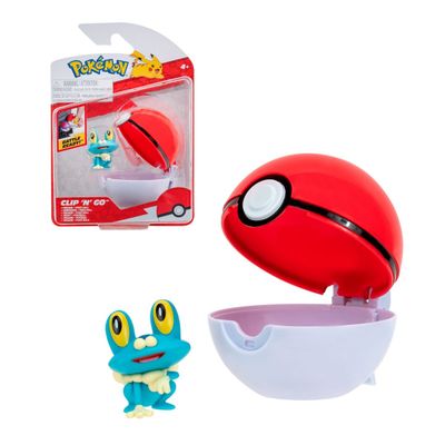 POKEBOLA CON FIGURA POKEMON - FROAKIE & POKEBALL