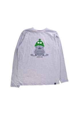 Polera Manga Larga Niño Gris claro Pillin