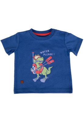 Polera Manga Corta Bebe Niño Azul Pillin