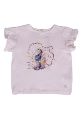 Polera Bebe Niña Blanco Pillin