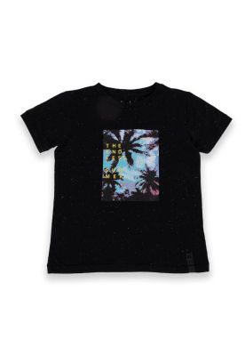 Polera Niño Negro Pillin