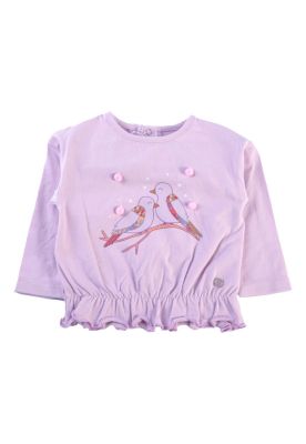 Polera Manga Larga Bebé Niña Rosado Pillin
