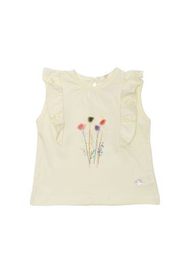 Polera Manga Corta Bebe Niña Amarillo Pillin