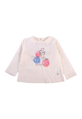 Polera Manga Larga Bebé Niña Crudo Pillin