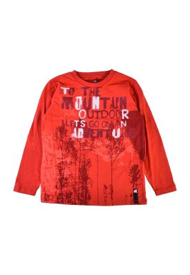 Polera Manga Larga Niño Rojo Pillin