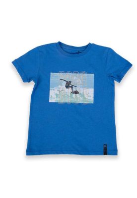 Polera Niño Azul petróleo Pillin
