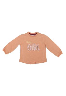 Polera Manga Larga Bebé Niña Naranja Pillin