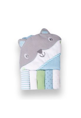 Salida de Baño con 5 toallitas Niño Celeste Pillin (PRB320CEL)