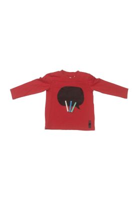Polera Niño Manga Larga Estampada Rojo Pillin