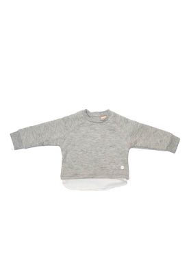 Polerón Cuello Redondo Bebe Algodón Invierno Niña Gris