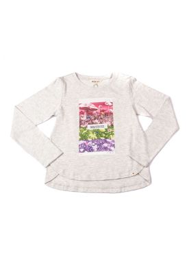 Polera M/L Niña Gris Claro Pillin