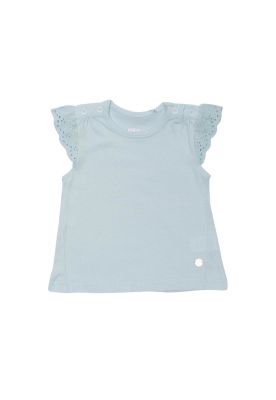 Polera Manga Corta Bebe Niña Turquesa Pillin