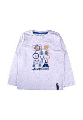 Polera Manga Larga Niño Gris claro Pillin