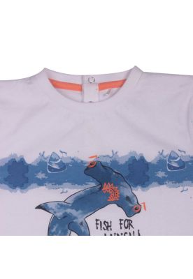 Imagen 2 del producto Polera Bebe Niño Blanco Pillin