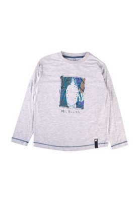 Polera Manga Larga Niño Gris claro Pillin