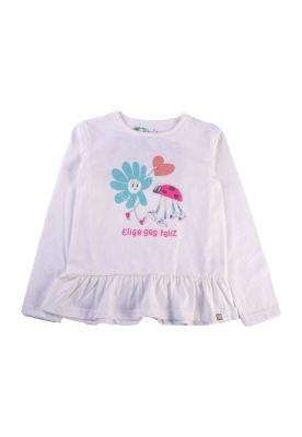 Imagen 1 del producto Polera Sustentable Niña Blanco Pillin