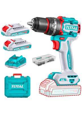 Taladro Atornillador Percutor 20v 2bat+carg Total Tidli20668