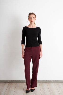 Imagen 2 del producto Polera Manga 3/4 Cuello Bote Negro Nicopoly