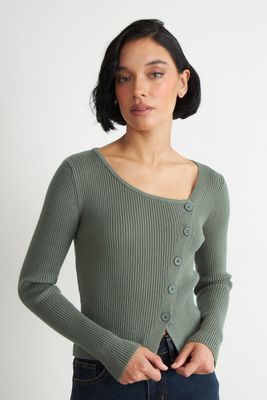 Imagen 1 del producto Sweater Escote Asimétrico Verde Nicopoly