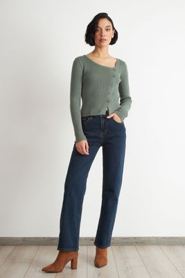 Imagen 2 del producto Sweater Escote Asimétrico Verde Nicopoly