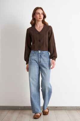 Imagen 2 del producto Cárdigan Diseño Trenzado Café Nicopoly