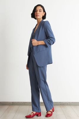 Imagen 2 del producto Blazer Manga 3/4 Ajustado con Solapas Azul Nicopoly