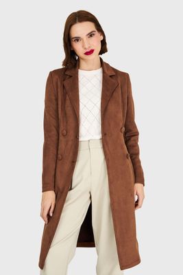 Trench Tipo Gamuza Café Nicopoly