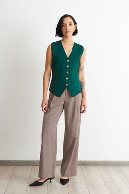 Imagen 2 del producto Gilet Largo con Botones Verde Nicopoly