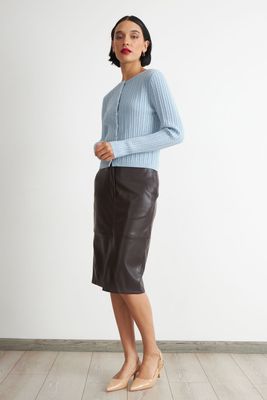 Imagen 2 del producto Cárdigan Trenzado Cuello Redondo Celeste Nicopoly