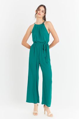 Imagen 2 del producto Enterito Halter Con Cinturón Lazo Verde Petróleo Nicopoly