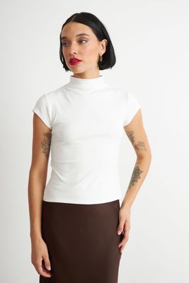 Imagen 2 del producto Polera Manga Corta Cuello Alto Blanco Nicopoly