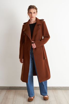 Imagen 2 del producto Abrigo Solapa y Cinturón Café Nicopoly