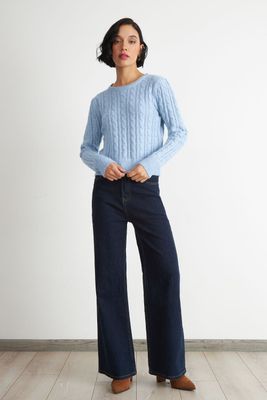 Imagen 2 del producto Sweater de Punto Calado Celeste Nicopoly