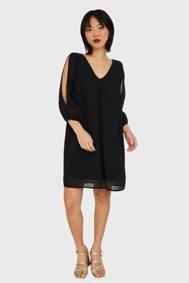 Imagen 2 del producto Vestido Corto Aberturas Mangas Negro Nicopoly