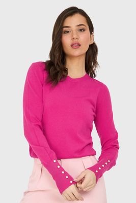 Sweater Básico Perlas Fucsia Nicopoly