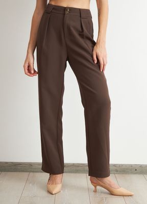 Pantalón Recto Con Pinza Mocca Nicopoly