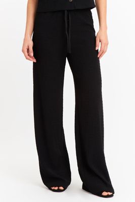 Pantalón Tipo Crepé Ajustable Negro Nicopoly